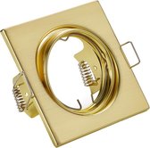 Spot Armatuur GU10 - Trinon - Inbouw Vierkant - Mat Goud Aluminium - Kantelbaar 80mm