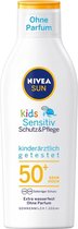 NIVEA SUN Zonnemelk Kids, bescherming & verzorging sensitive, SPF 50+, 200 ml