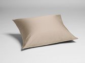 Yumeko kussensloop katoen satijn warm taupe 60x70  - Bio, eco & fairtrade