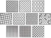 Sjabloon - Hobbysjabloon patronen - Achtergrond sjablonen - Blad - Dikte: 0,31mm - 15x15cm - Creotime - 10 stuks