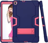 Hoes Geschikt voor Samsung Galaxy Tab A 10.1 Hoes (2019) Armor Kickstand Case - Donker / Pink