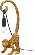 Luxe Tafellamp Aap Goud - 42x8x15 cm - modern - woonaccessoires - decoratie - lampen - trendy - E14 fitting