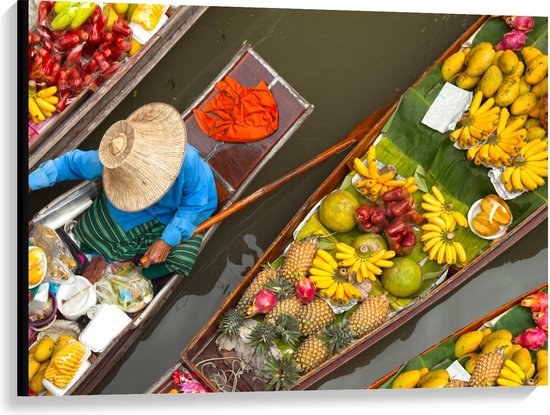 Canvas - Kano's met Fruit in Vietnam - Foto op Canvas Schilderij (Wanddecoratie op Canvas)