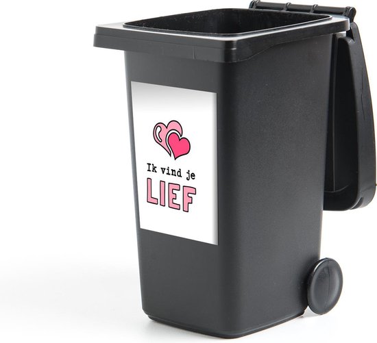 Container sticker Quotes liefde - Mooi geschenk voor partner - ik vind je lief wit Klikosticker - 40x60 cm - kliko sticker - weerbestendige containersticker