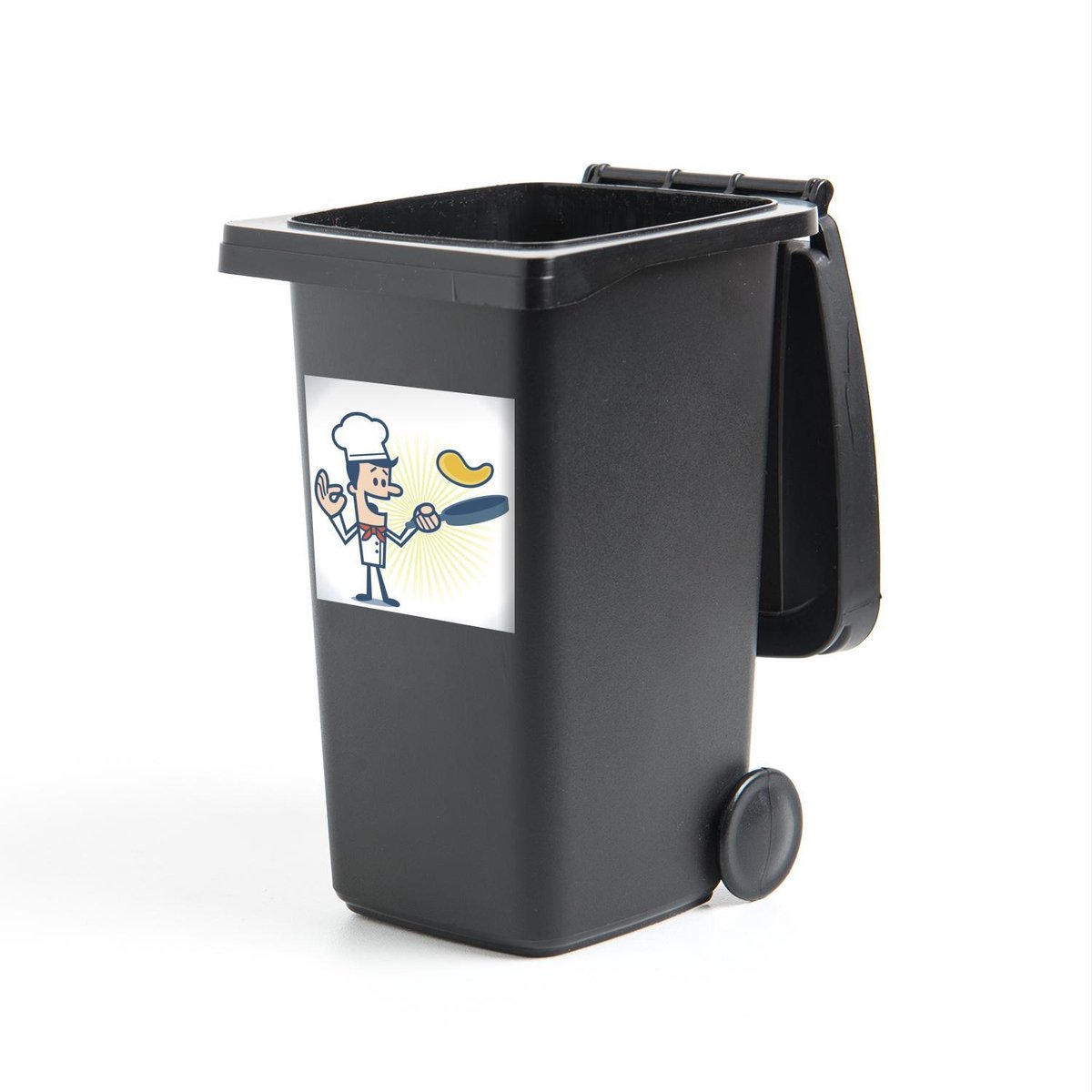 Container sticker Braadpan illustratie - Illustratie van een chef kok met een braadpan Kli