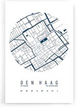 Walljar - Stadskaart Den Haag Centrum IV - Muurdecoratie - Plexiglas schilderij