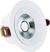 LED Downlight Lonar - Inbouw Rond 7W - Dimbaar - Natuurlijk 4000K - Mat Wit Aluminium Ø98mm