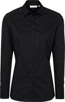 ETERNA dames blouse slim fit - stretch - zwart -  Maat: 40