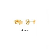 Aramat jewels ® - Oorbellen- zweerknopjes-ster-chirurgisch staal-sandblasted-goudkleurig-4mm