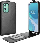 OnePlus 9 Hoesje Verticale Flip Wallet Case Kunstleer Zwart