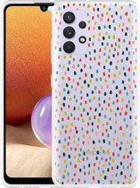 Hoesje Geschikt voor Samsung Galaxy A32 4G Happy Dots