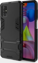 Samsung Galaxy M51 Hoesje - Mobigear - Armor Stand Serie - Hard Kunststof Backcover - Zwart - Hoesje Geschikt Voor Samsung Galaxy M51