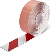 PermaStripe waarschuwingstape Wit & Rood 75 mm x 3000 cm x