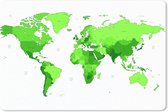 Muismat Trendy wereldkaarten - Felgroene wereldkaart muismat rubber - 27x18 cm - Muismat met foto