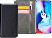 Motorola Moto E7 Plus Bookcase hoesje - Mobilize - Effen Zwart - Kunstleer