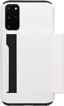 - ADEL Kunststof Back Cover Hardcase Hoesje Geschikt voor Samsung Galaxy S20 FE - Pasjeshouder Wit
