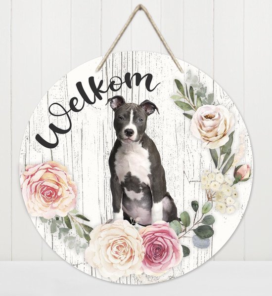 Welkom - American staffordshire terrier | Muurdecoratie - Bordje Hond