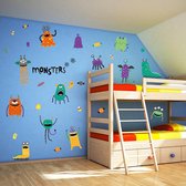 Muursticker | Monsters | Wanddecoratie | Muurdecoratie | Slaapkamer | Kinderkamer | Babykamer | Jongen | Meisje | Decoratie Sticker