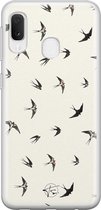 Samsung Galaxy A20e siliconen hoesje - Vogels / Birds - Soft Case Telefoonhoesje - Beige - Print