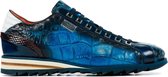 Harris Mannen Leren Croco Lage sneakers / Herenschoenen  Tributo - Blauw - Maat 44.5