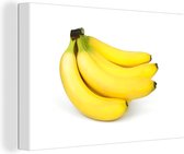 Canvas schilderij 180x120 cm - Wanddecoratie Banaan - Geel - Fruit - Muurdecoratie woonkamer - Slaapkamer decoratie - Kamer accessoires - Schilderijen