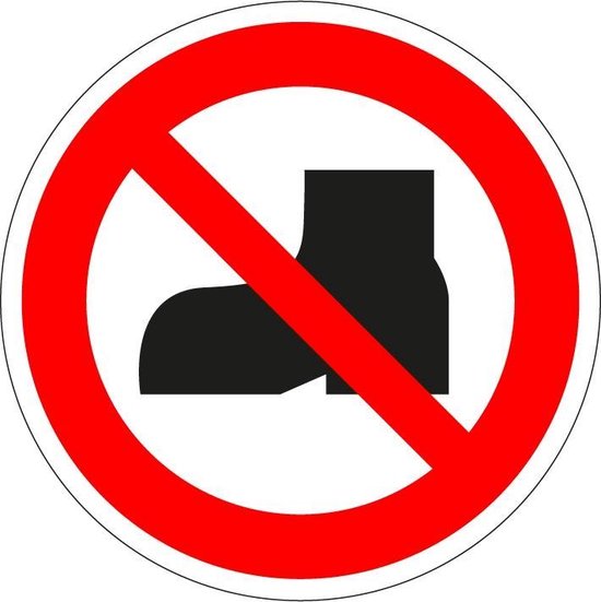 Buitenschoenen verboden bord - kunststof - P060 400 mm | bol.com