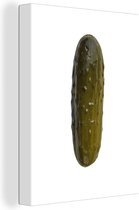 Un cornichon debout ou Cucumis sativus sur fond blanc Toile 60x80 cm - Tirage photo sur toile (Décoration murale salon / chambre)