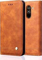 Let op type!! Casual stijl retro Crazy Horse textuur horizontale Flip lederen case voor Xiaomi Pocophone F1  met kaartsleuven & houder & portemonnee (bruin)