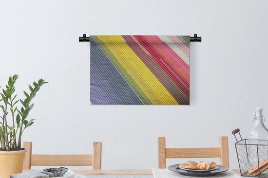 Tapisserie Paysages Nederland - Image colorée de fleurs aux Nederland -Bas Tapisserie coton 60x45 cm - Tapisserie avec photo