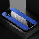 Voor Vivo X27 XINLI stiksels Doek textuur schokbestendige TPU beschermhoes (blauw)