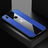 Voor Vivo X21i XINLI stiksels Doek textuur schokbestendige TPU beschermhoes (blauw)