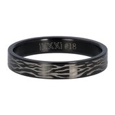 iXXXi Jewelry Vulring 4 mm Black Zebra Zwart - maat 21