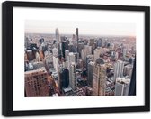 Foto in frame ,  Wolkenkrabbers in Chicago  ,120x80cm , Multikleur , wanddecoratie