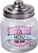 Paper Dreams Voorraadpot 800 Ml Ik Hou Van Jou! Glas Transparant