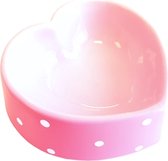 Happy pet voerbak polka dot hart roze - 16 cm - 1 stuks