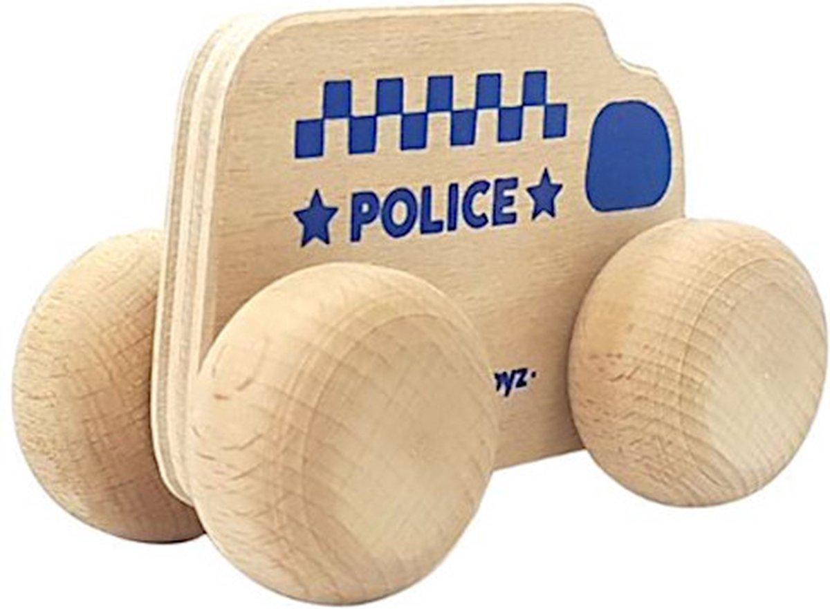 Mamatoyz Politieauto Junior 15 X 8 Cm Hout /Blauw