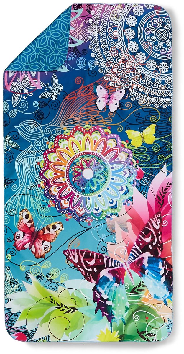 HIP Yoga / Reishanddoek "mandala's en vlinders" - Multi - (75x180 cm) - Microvezel