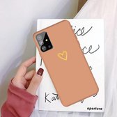 Voor Galaxy S20 + Golden Love Heart Pattern Frosted TPU-beschermhoes (Coral Orange)