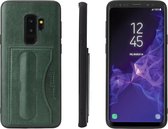 Fierre Shann beschermende hoes met volledige dekking voor de Galaxy S9, met houder en kaartsleuf (groen)