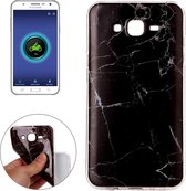 Voor Galaxy J7 / J700 Black Marbling Pattern Soft TPU Protective Back Cover Case