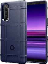 Sony Xperia 5 Hoesje - Mobigear - Rugged Shield Serie - TPU Backcover - Blauw - Hoesje Geschikt Voor Sony Xperia 5