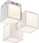 LED Plafondlamp WiZ - Smart LED - Plafondverlichting - Iona Oski - 24W - Aanpasbare Kleur - 3-lichts - RGBW - Vierkant - Mat Wit - Aluminium