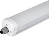 LED Balk - Nivra Bunton - 48W - Waterdicht IP65 - Helder/Koud Wit 6000K - Mat Wit - Kunststof - 150cm