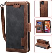 Voor iPhone 11 Pro retro splicing horizontale flip lederen tas met kaartsleuven en houder en portemonnee (grijs)