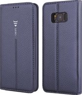 Voor Galaxy S8 GEBEI PU + TPU horizontale flip beschermhoes met houder en kaartsleuven (blauw)