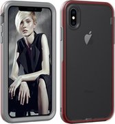 Voor iPhone XS Max TPU + PC Poolse behuizing Val- en schokbestendig en krasbestendig (grijs + rood)