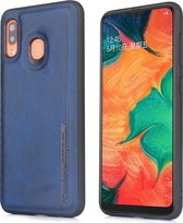 Voor Galaxy A20 / A30 Diaobaolee schokbestendige PU + TPU beschermhoes (blauw)
