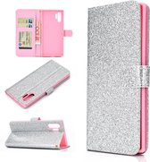 Voor Samsung Galaxy Note 10 Pro Glitter Poeder Horizontaal Flip Leren Case met Kaartsleuven & Houder & Fotolijst & Portemonnee (Zilver)