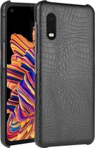 Voor Galaxy Xcover Pro Shockproof Crocodile Texture PC + PU Case (zwart)