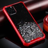 Voor iPhone 11 Pro vierhoekige schokbestendige glitterpoeder acryl + TPU beschermhoes (rood)